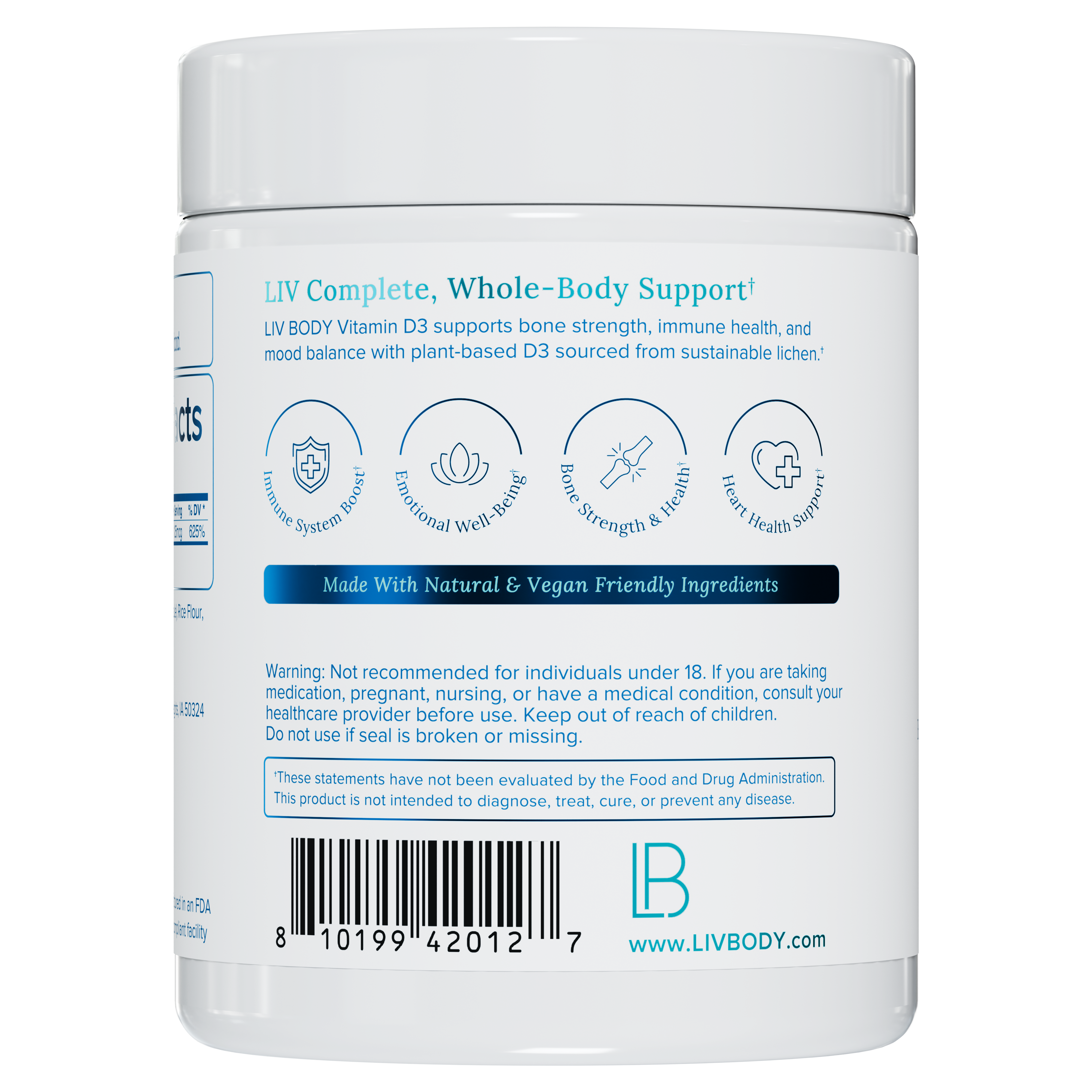 Vitamin D3 5000iu (Vegan Sourced) - LIV BODY