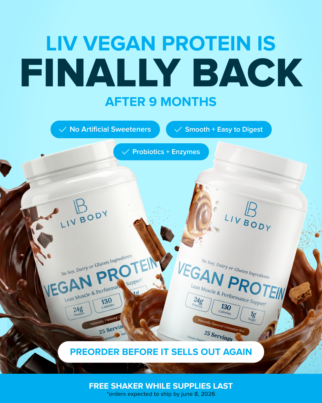 VEGAN PROTEIN- NEW - PREORDER- SHIPS in 7-10 Days - LIV BODY