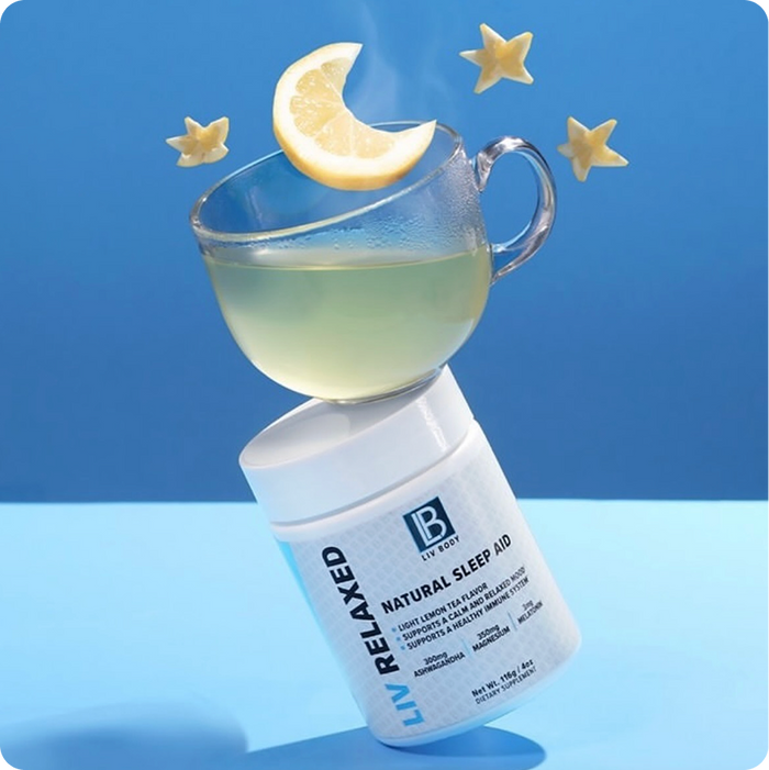 LIV RELAXED natural sleep aid with relaxing tea