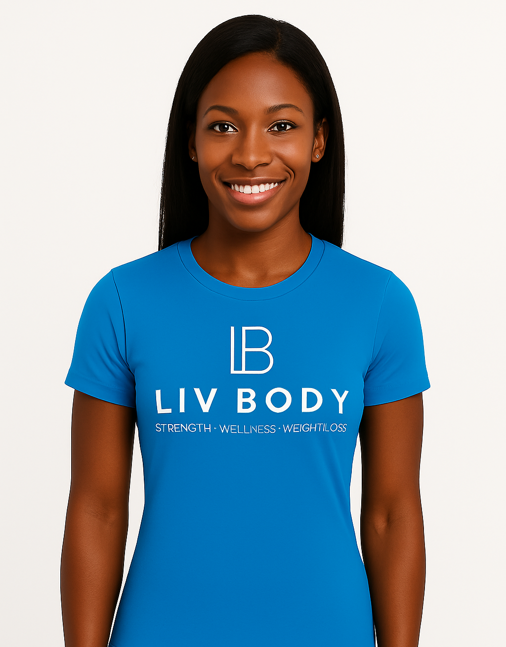 WOMEN'S T-SHIRT BLUE STRENGTH WELLNESS WEIGHT LOSS