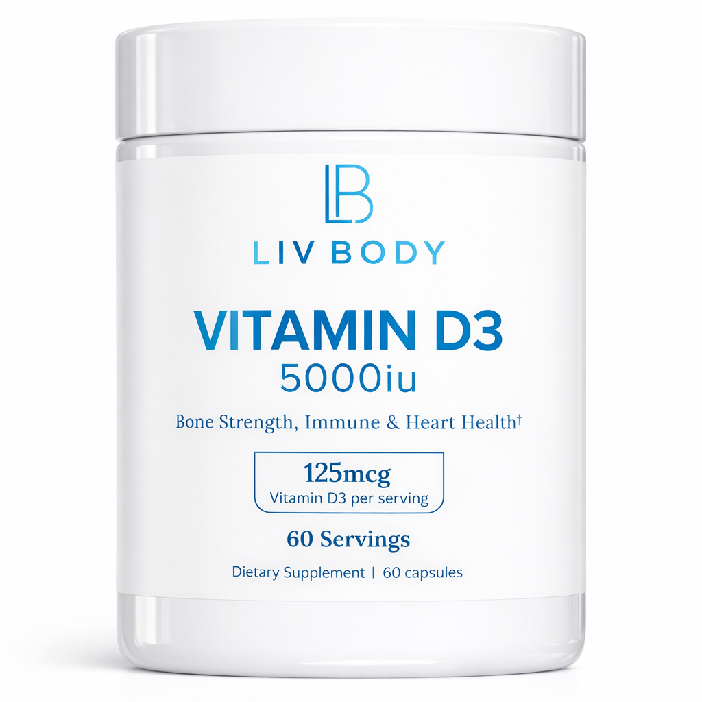 Vitamin D3 5000iu (Vegan Sourced) - LIV BODY