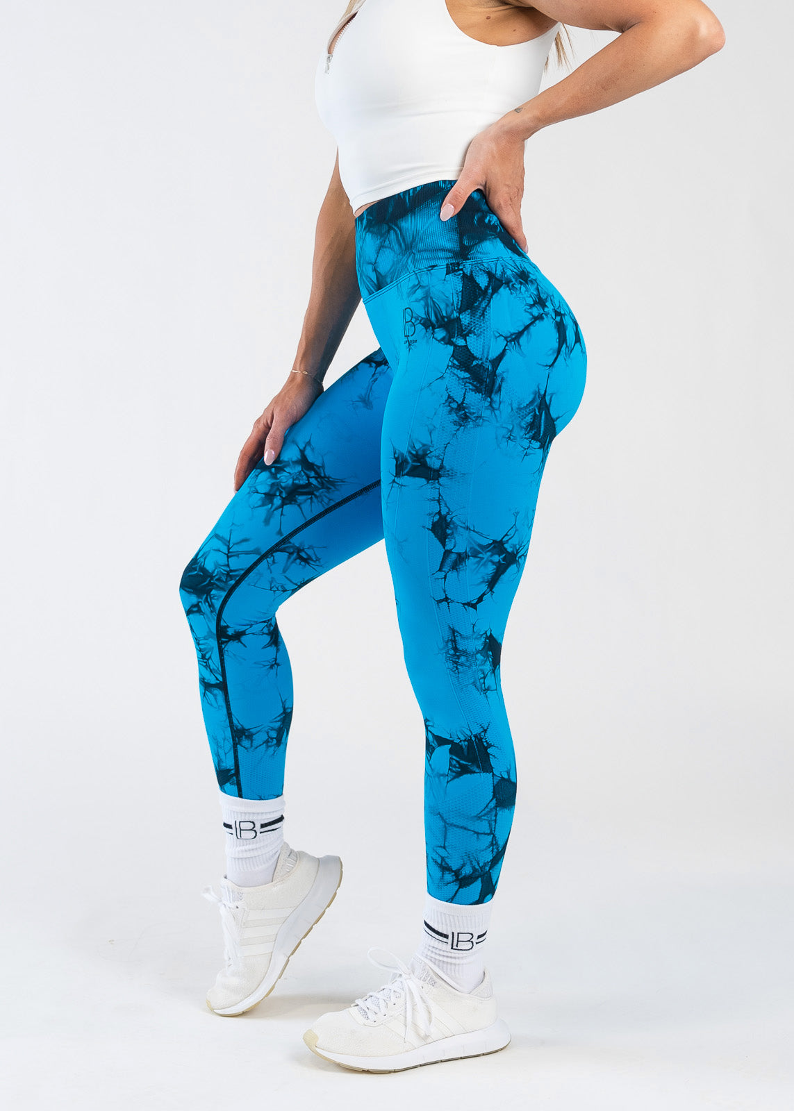 Seamless Leggings - Blue/Black Marble