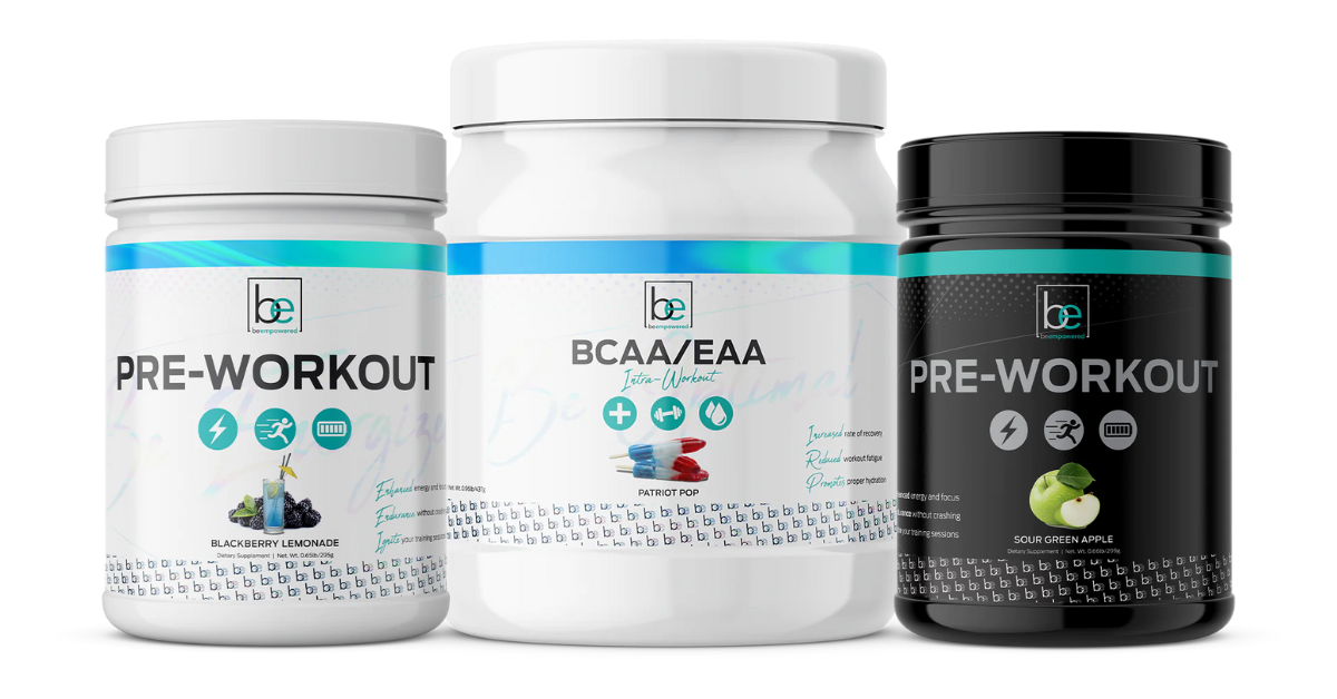 Image showing intra-workout vs pre-workout supplement products from LIV Body.
