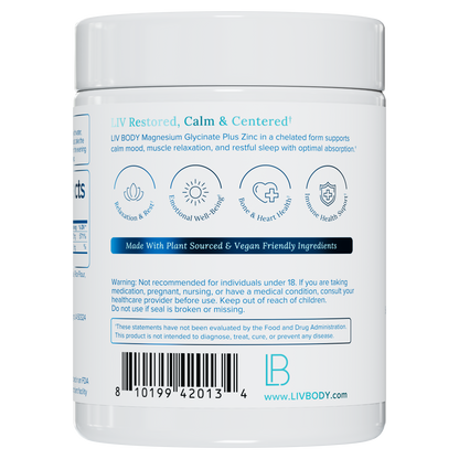 Magnesium Glycinate + Zinc (Vegan)