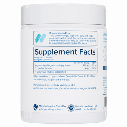 Magnesium Glycinate + Zinc (Vegan)