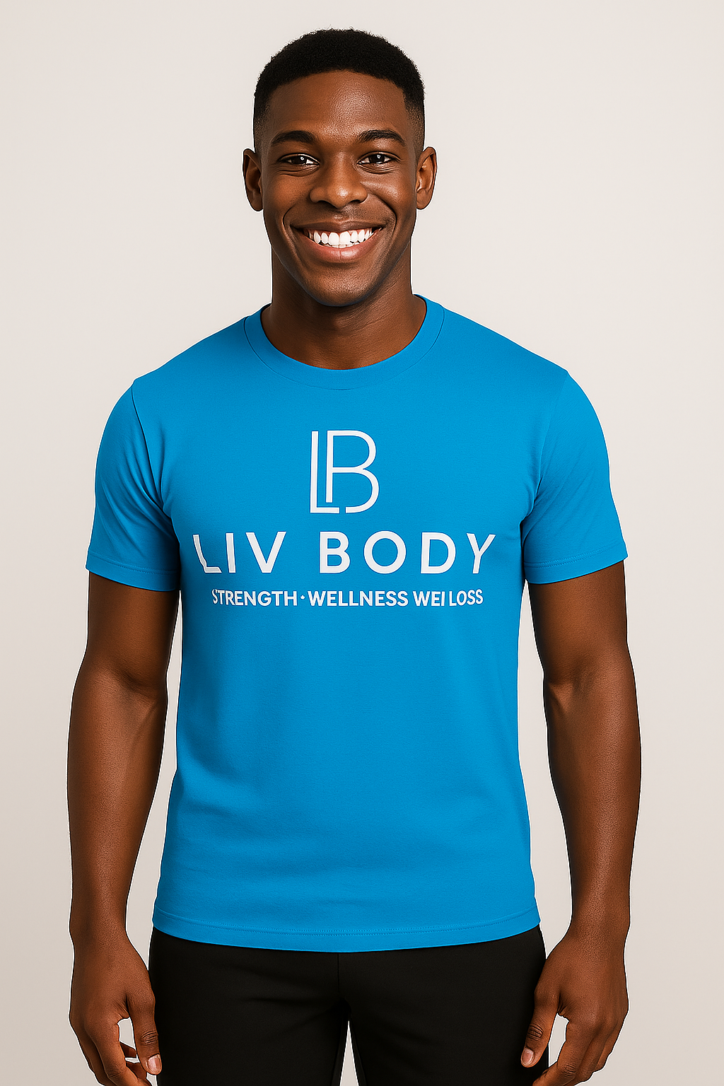 MEN'S T-SHIRT BLUE STRENGTH WELLNESS WEIGHTLOSS