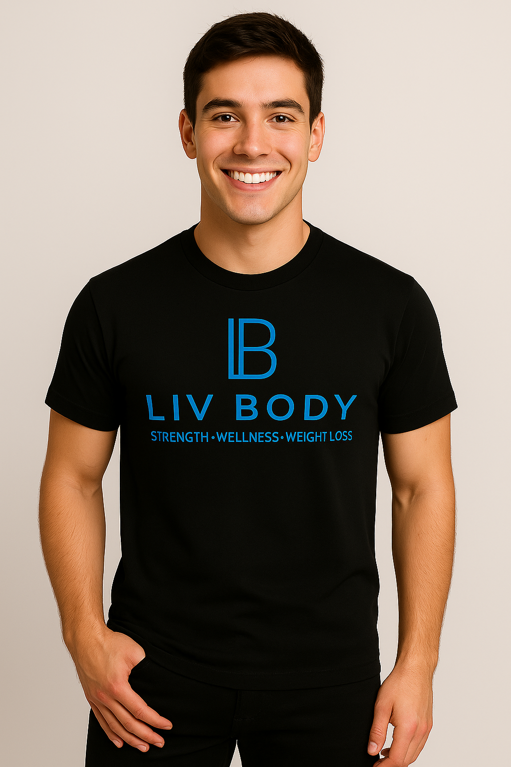 MEN'S T-SHIRT BLACK STRENGTH - WELLNESS - WEIGHT LOSS