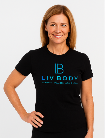 WOMEN'S T-SHIRT BLACK STRONG WELLNESS WEIGHT LOSS