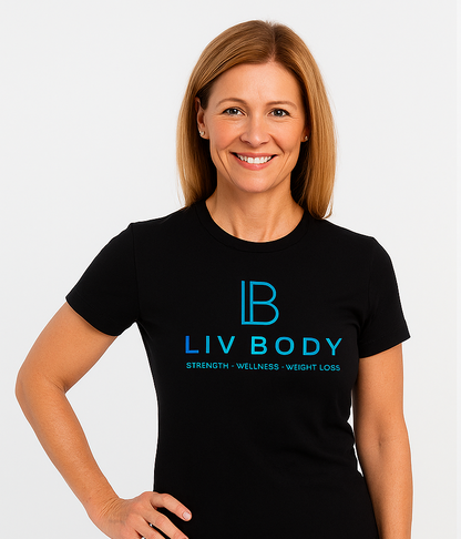 WOMEN'S T-SHIRT BLACK STRONG WELLNESS WEIGHT LOSS