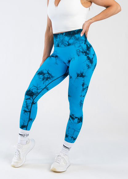 Seamless Leggings - Blue/Black Marble