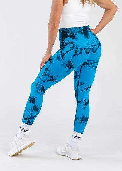 Seamless Leggings - Blue/Black Marble