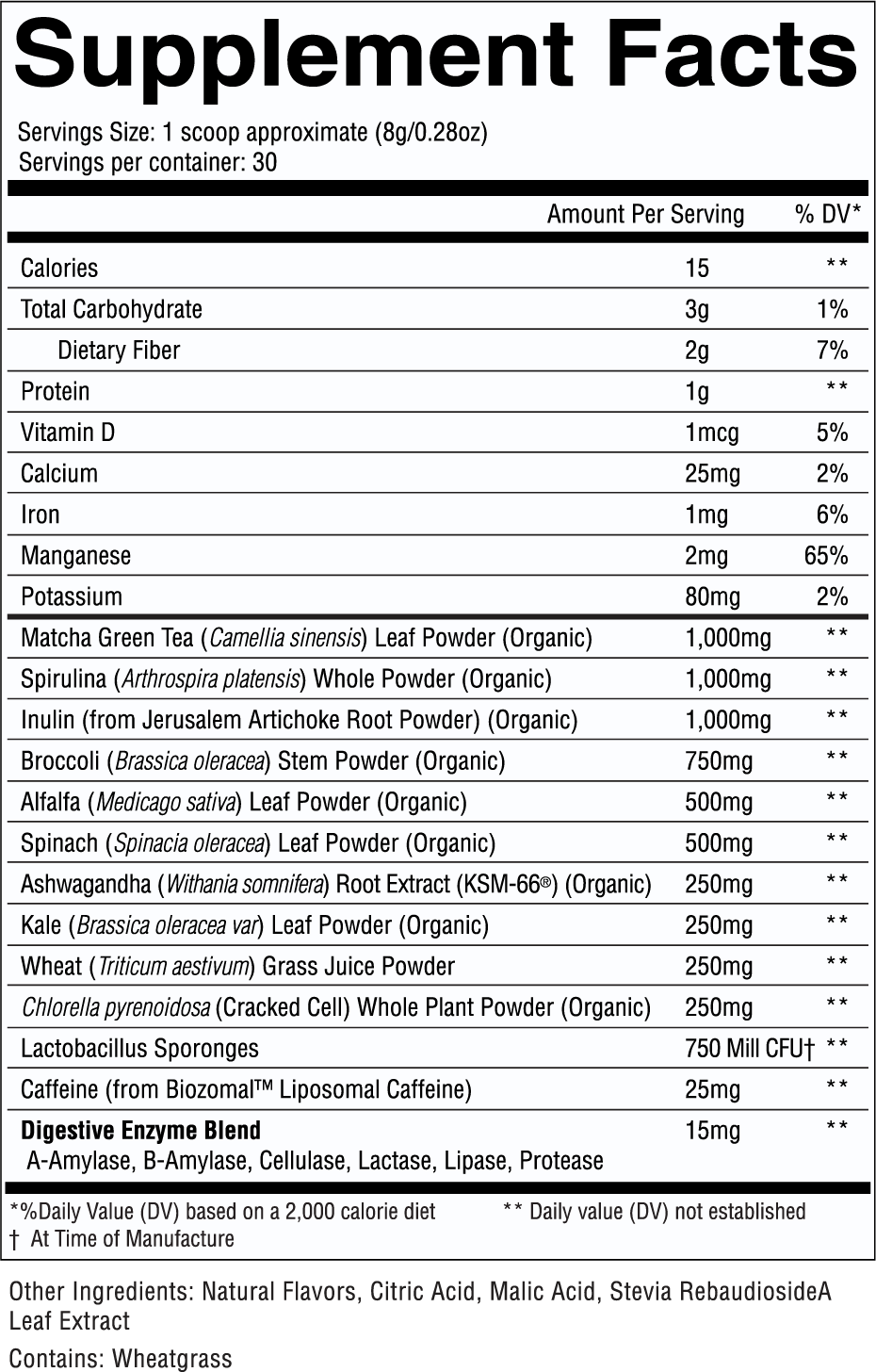 LIV Greens+ Energy - Caffeinated Super Greens